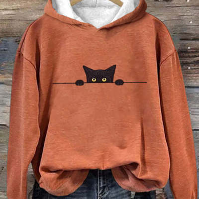 Womens Retro Jacquard Loose Crew-Neck Sweater