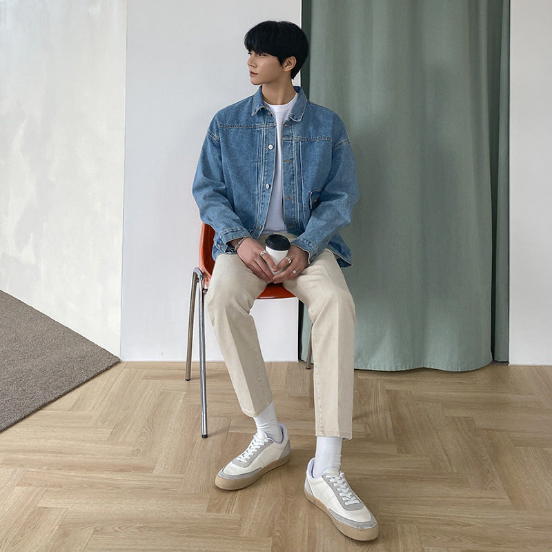 Fashionable Men's Autumn New Loose Denim Clothes For Teenagers