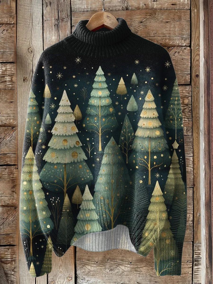 Womens Loose-fitting Semi-high-neck 3D Digital-print Polyester Top For Breathability